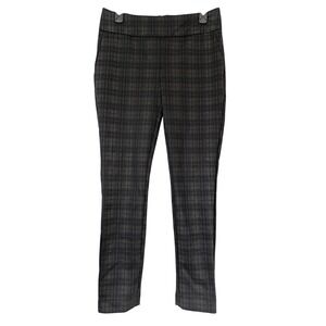 Dahlia Pull-On Stretch Slim Ankle Pants Size M‎ Black Plaid Pockets